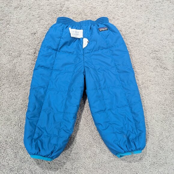 Patagonia Toddler Reversible Puff Ball Snow Pants Blue Size 2T - Picture 5 of 6